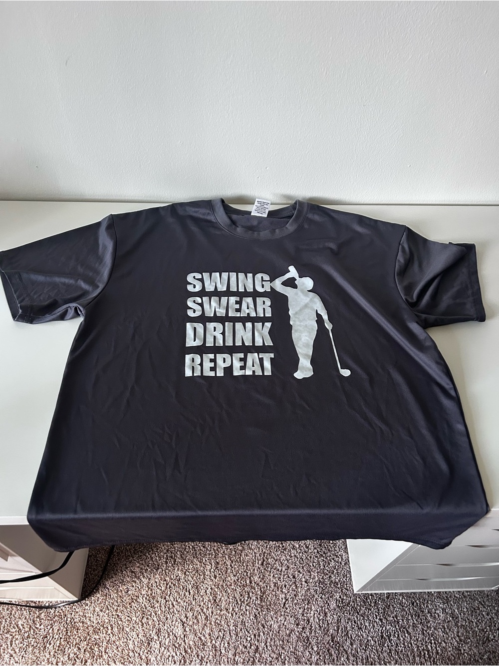 Black Graphic Golf T-Shirt - Swing Swear Drink Repeat